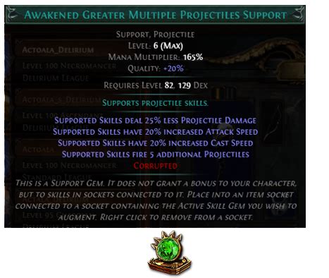 poe gmp|Awakened Greater Multiple Projectiles Support 